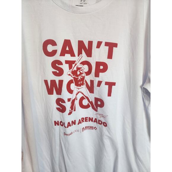 Swing Juice Can't Stop Won't Stop Baseball Nolan Arenado Tee, NWT, XL - Picture 2 of 5